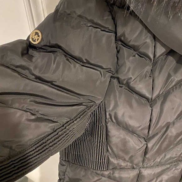 MICHAEL KORS PLUS SIZE FAUX-FUR-TRIM HOODED DOWN PUFFER COAT BLACK NWT Size PXXL - Picture 9 of 11